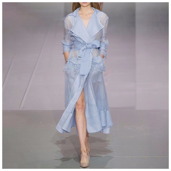 ❤️ The Tiffy Blue Sheer Feather Duster Jacket - Picture 4 of 7